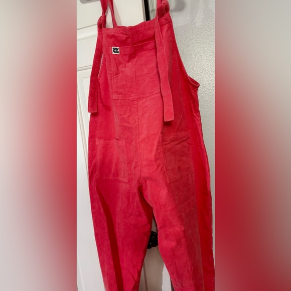 Lucy & Yak Original Dungaree Organic Corduroy Pink Punch Size UK 14 US 10 - Picture 8 of 9